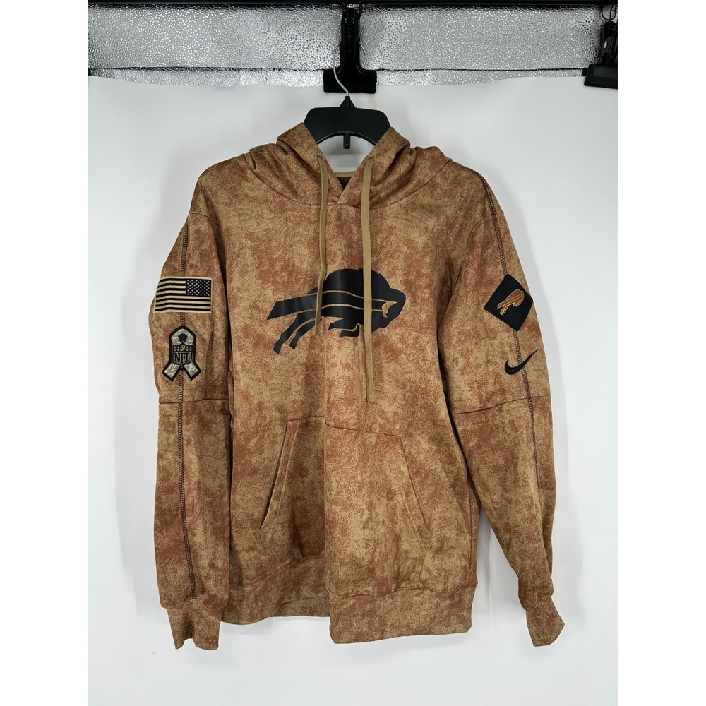 Nike On Field NFL Buffalo Bills Salute to Service Camo Hoodie Small Sweatshirt